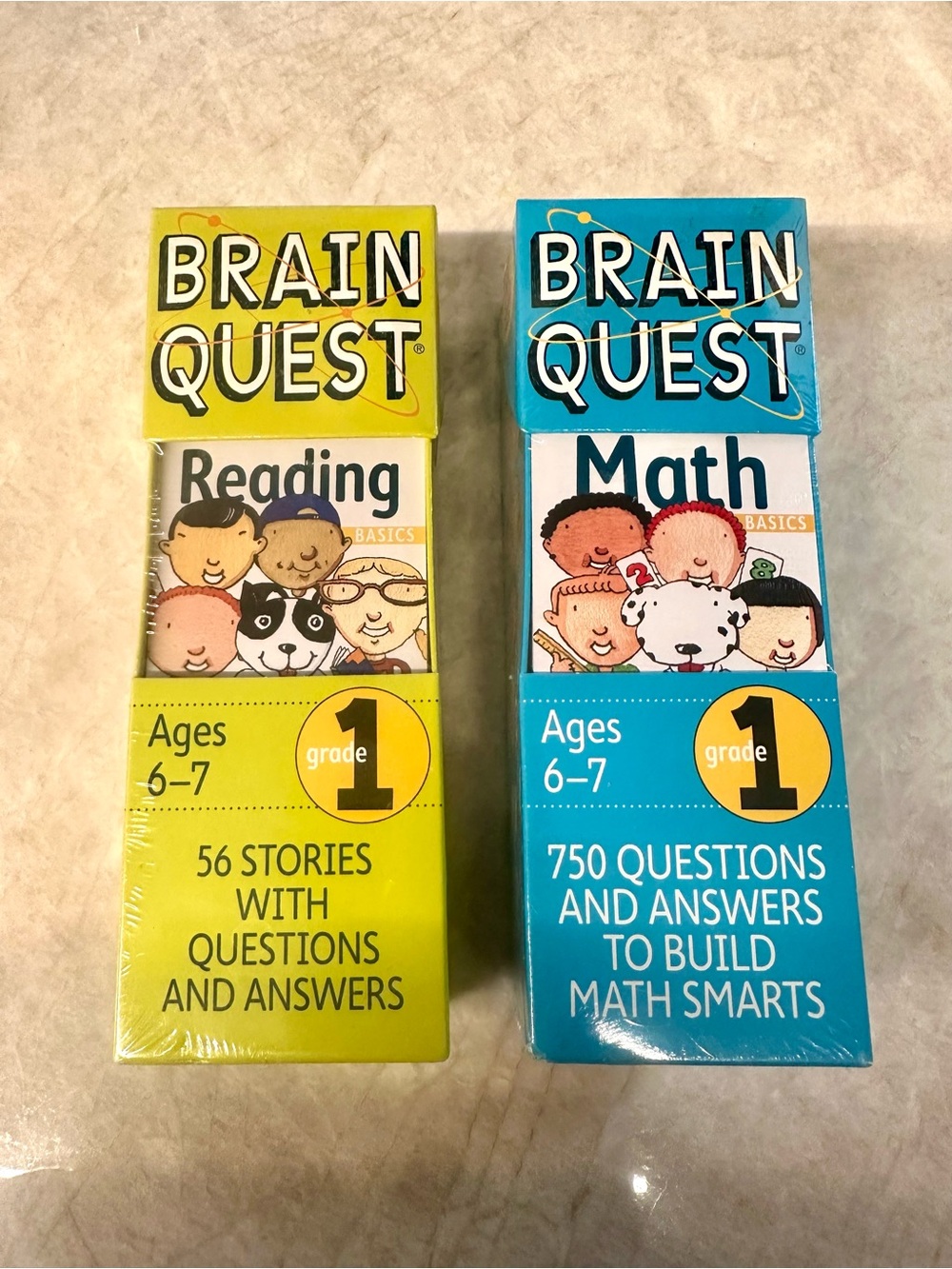Grade 1 Reading & Math Card Decks - Blue & Yellow. NWT